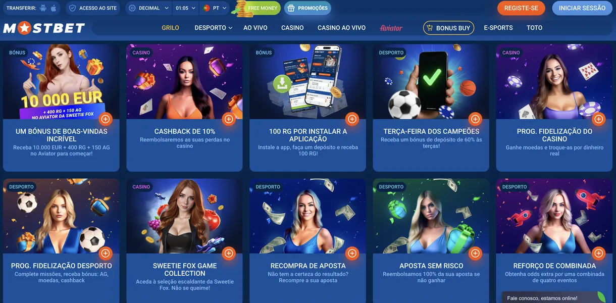 Bónus e promoções na Mostbet Portugal